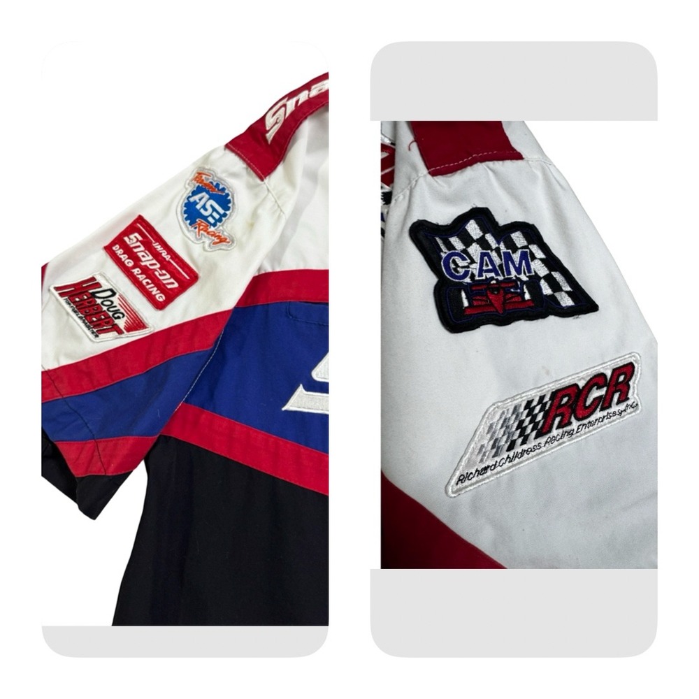 Snap-on Racing Shirt Mens L Black Red Blue Good Vintage 90s Swingster Pit Crew - Picture 6 of 8